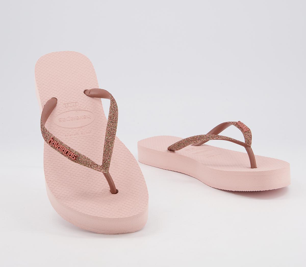 Havaianas Slim Flatform Glitter Flip Flops Havaianas Slim Flatform Glitter Flip Flops Ballet Rose