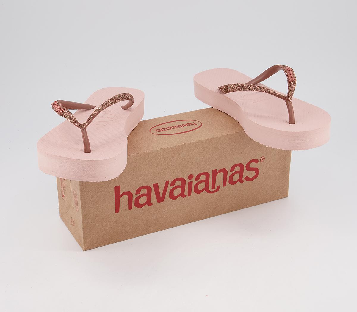 Havaianas Slim Flatform Glitter Flip Flops Havaianas Slim Flatform Glitter Flip Flops Ballet Rose