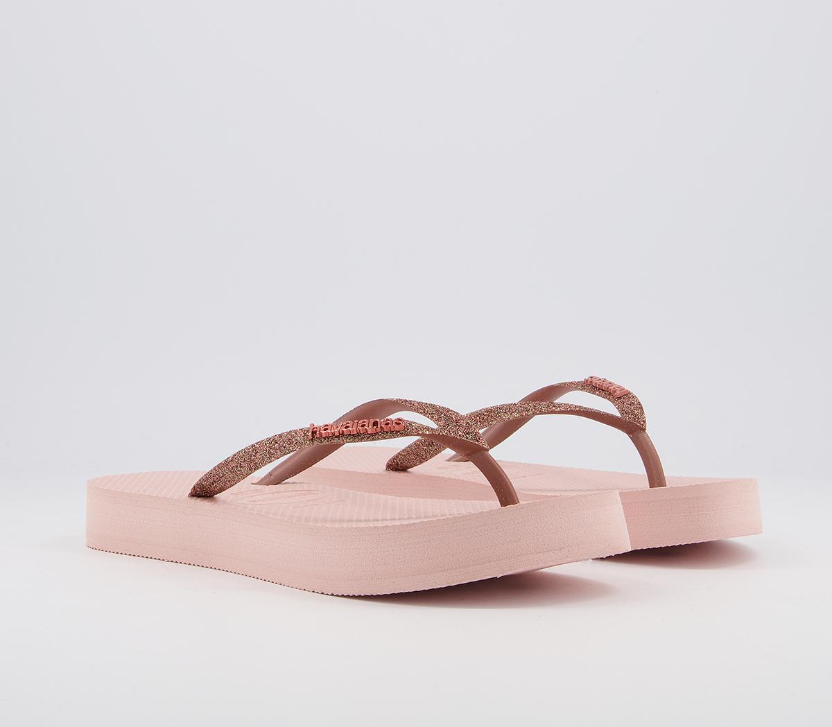 Havaianas Slim Flatform Glitter Flip Flops Havaianas Slim Flatform Glitter Flip Flops Ballet Rose