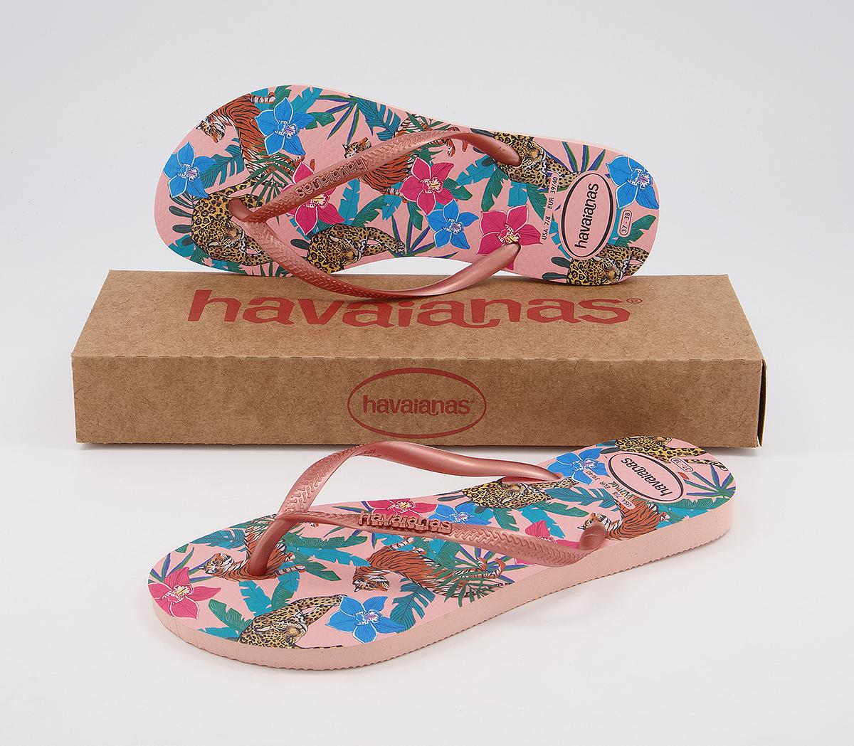 Havaianas Slim Tropical Flip Flops Havaianas Slim Tropical Flip Flops Ballet Rose