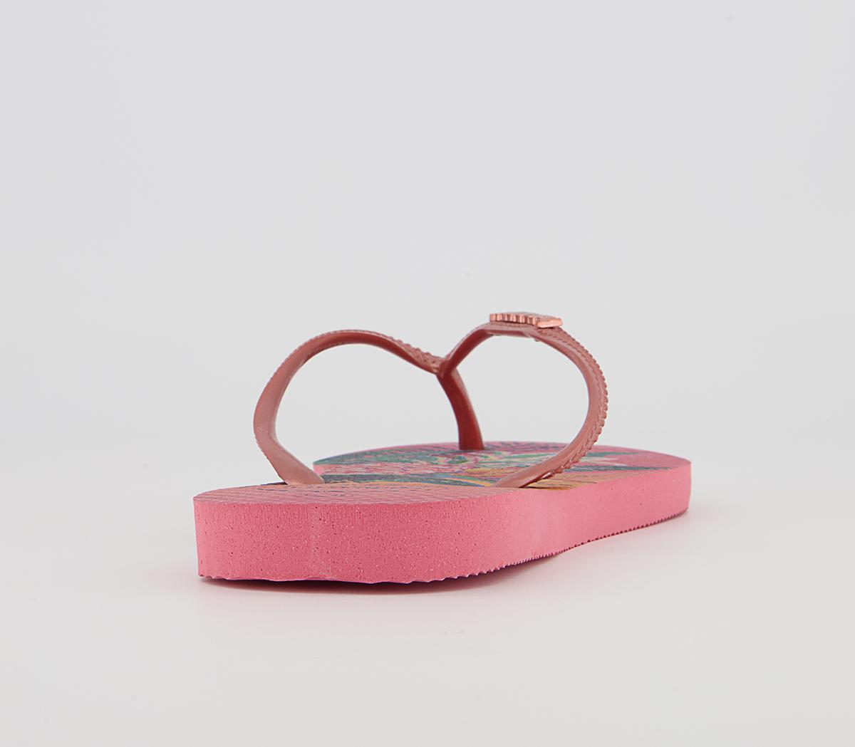 Havaianas Slim Tropical Flip Flops Havaianas Slim Tropical Flip Flops Pink Porcelain