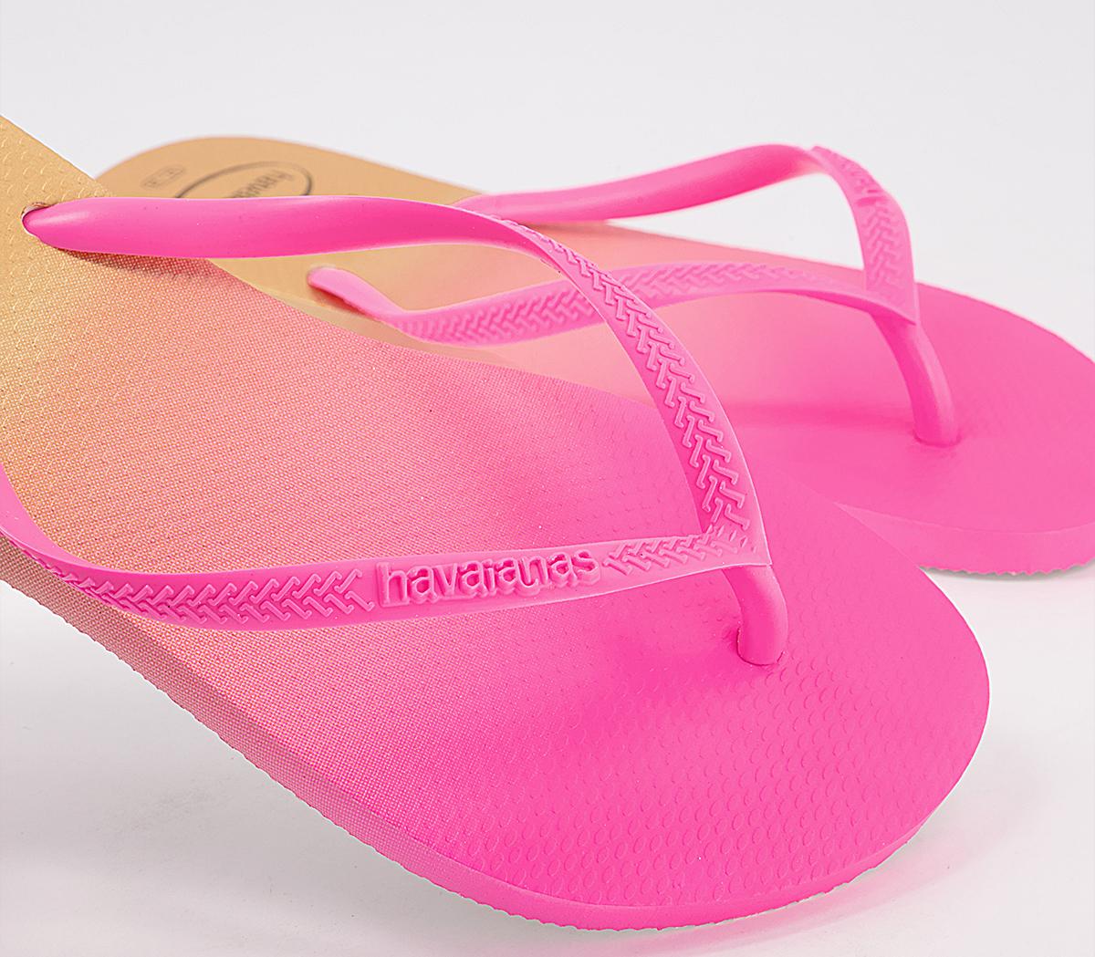 Havaianas Slim Gradient Flip Flops Florescent Pink Flux - Women’s Flip ...