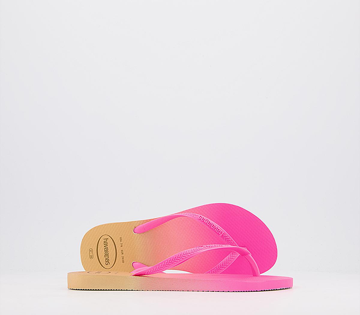 HavaianasSlim Gradient Flip FlopsFlorescent Pink Flux