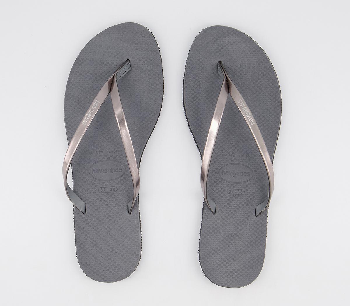 Havaianas You Metallic Flip Flops Havaianas You Metallic Flip Flops Steel Grey