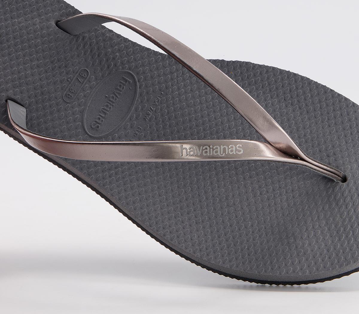 Havaianas You Metallic Flip Flops Havaianas You Metallic Flip Flops Steel Grey