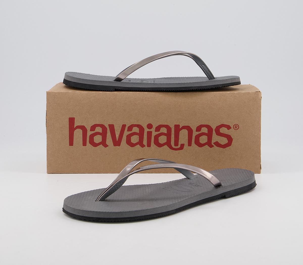Havaianas You Metallic Flip Flops Havaianas You Metallic Flip Flops Steel Grey