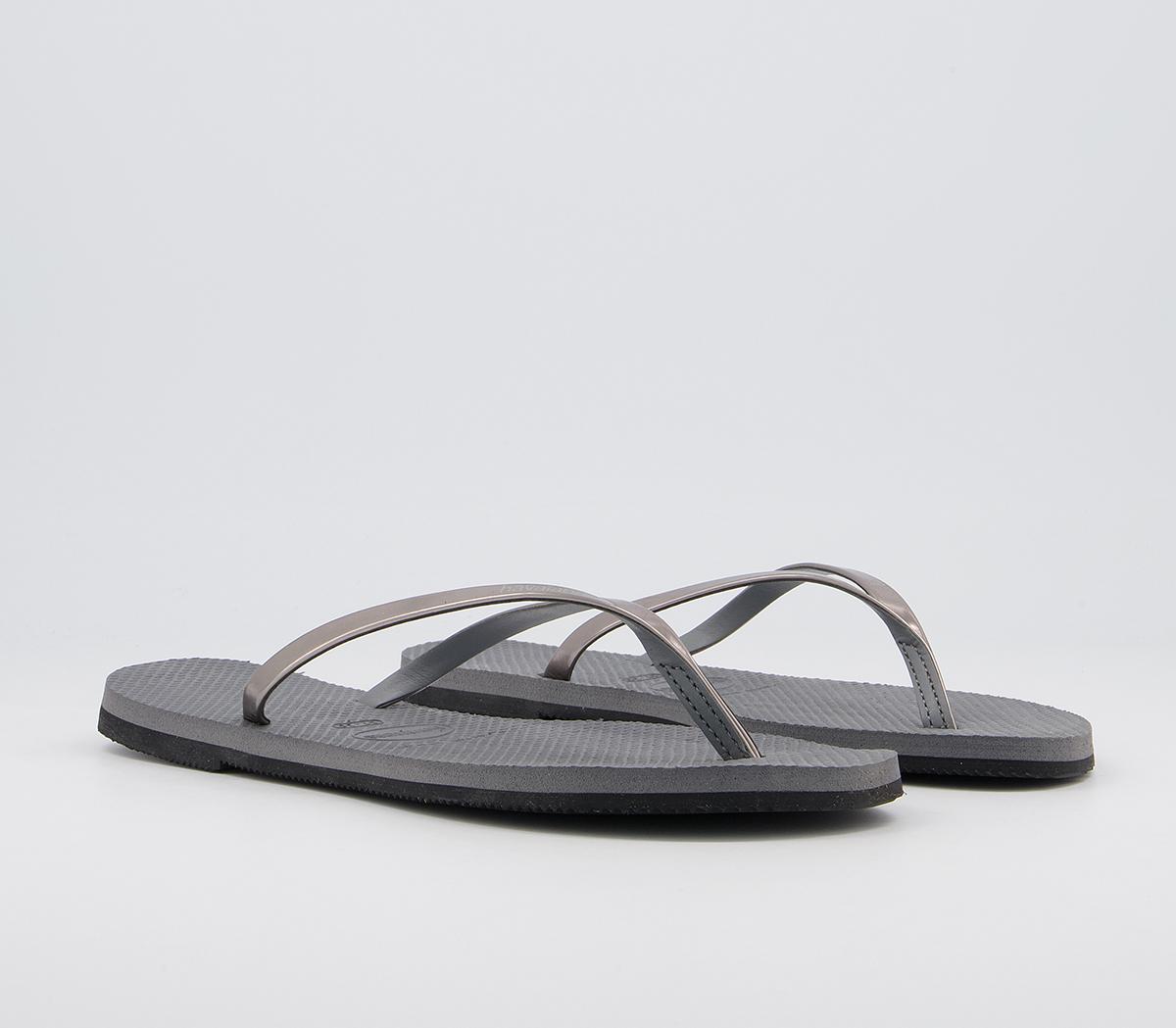 Havaianas You Metallic Flip Flops Havaianas You Metallic Flip Flops Steel Grey