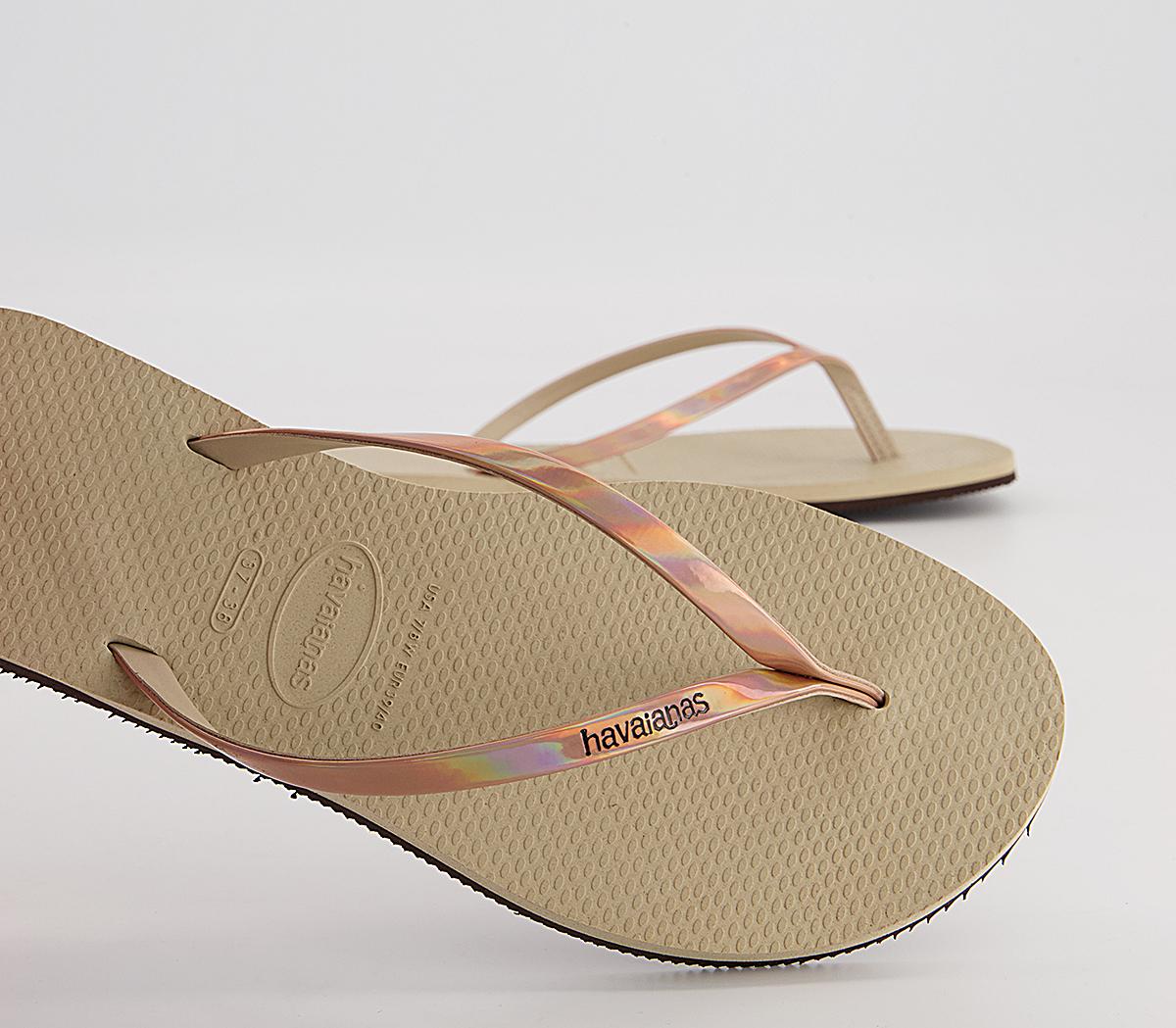 Havaianas You Metallic Flip Flops Havaianas You Metallic Flip Flops Sand Grey