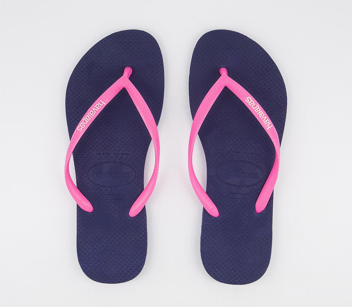 Havaianas Slim Logo Flip Flops Havaianas Slim Logo Flip Flops Marine Wonder