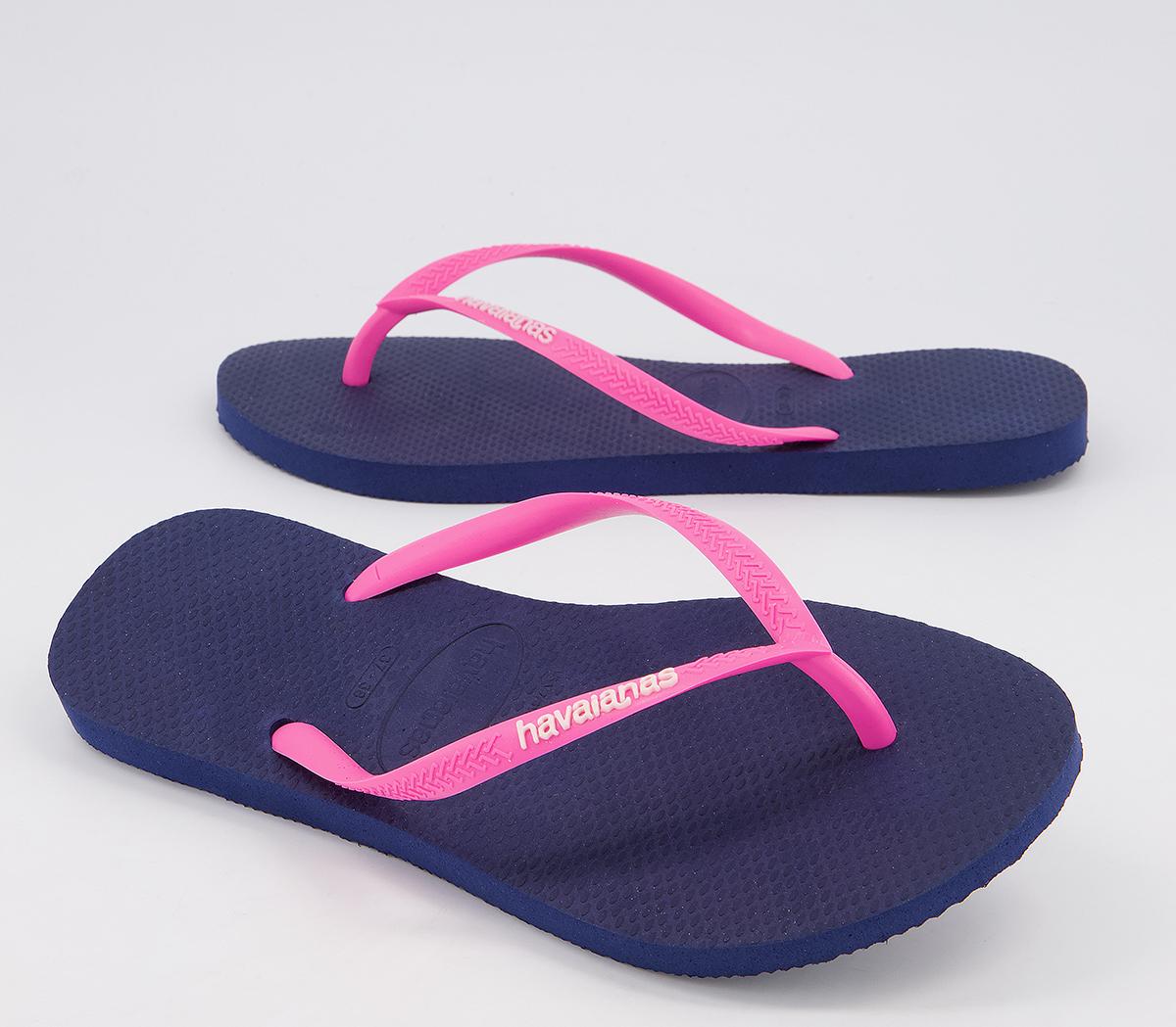 Havaianas Slim Logo Flip Flops Havaianas Slim Logo Flip Flops Marine Wonder