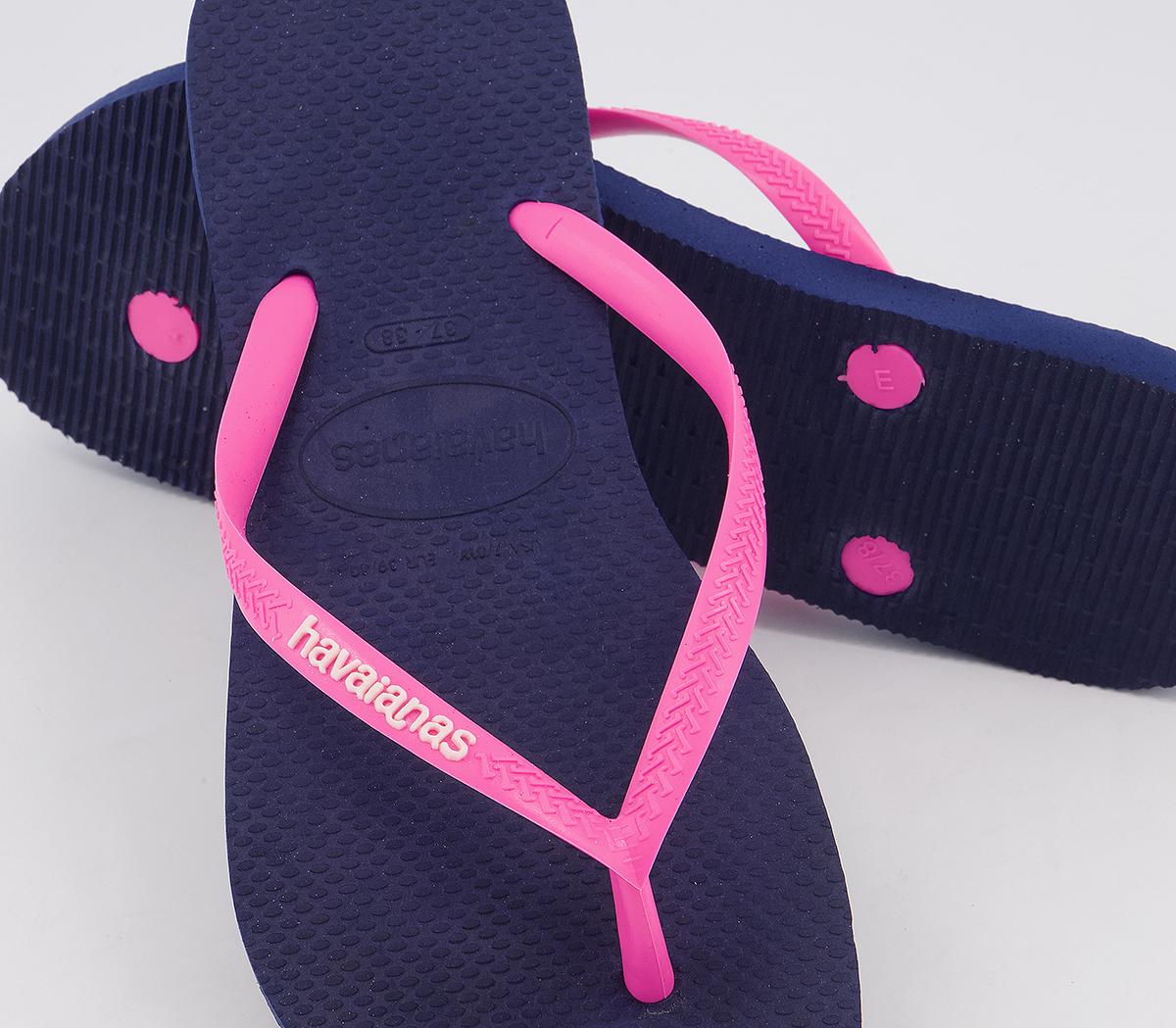 Havaianas Slim Logo Flip Flops Havaianas Slim Logo Flip Flops Marine Wonder
