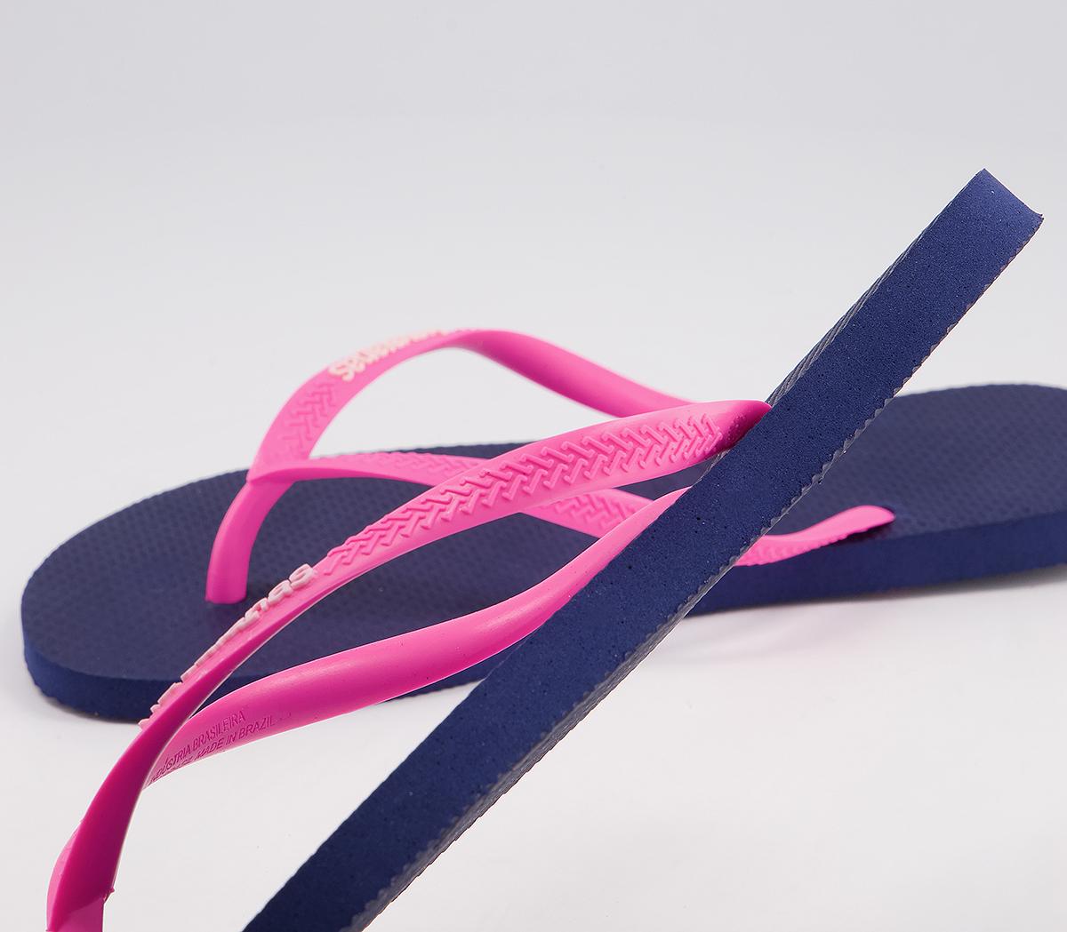 Havaianas Slim Logo Flip Flops Havaianas Slim Logo Flip Flops Marine Wonder