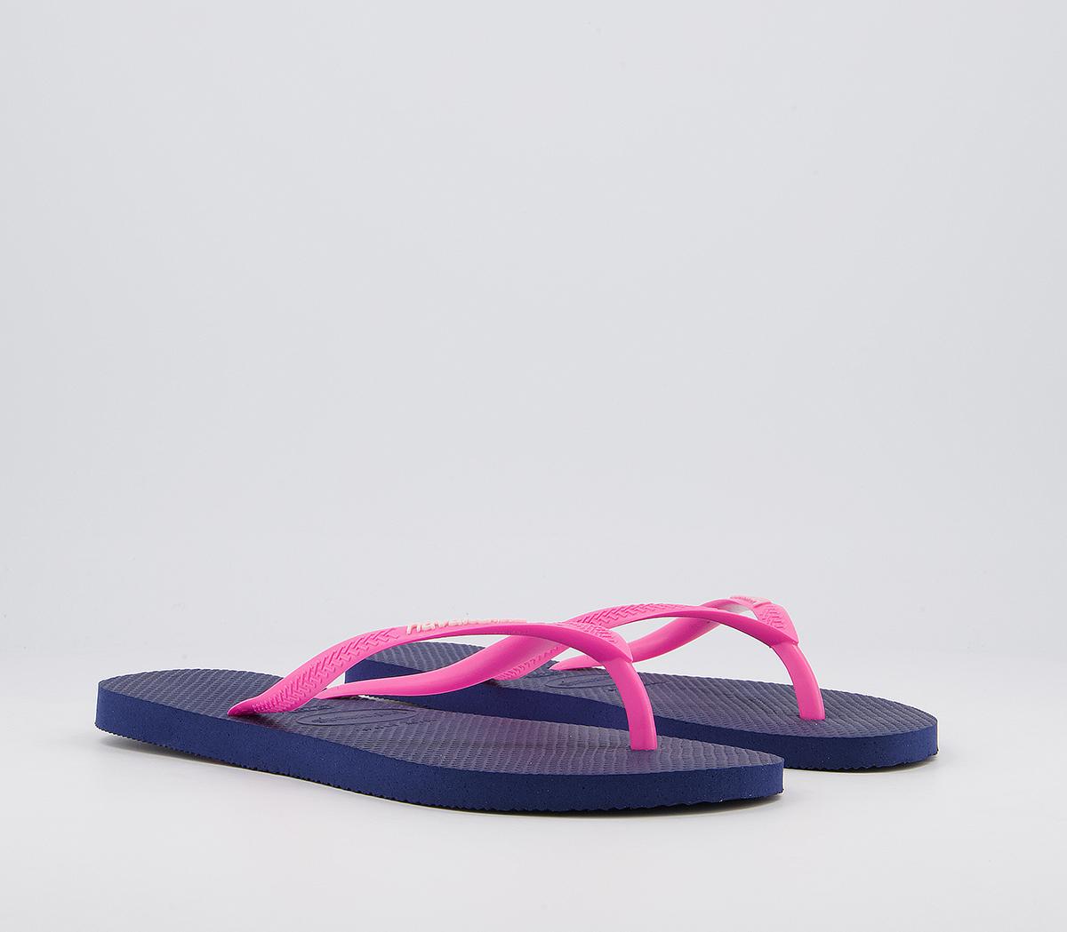 Havaianas Slim Logo Flip Flops Havaianas Slim Logo Flip Flops Marine Wonder
