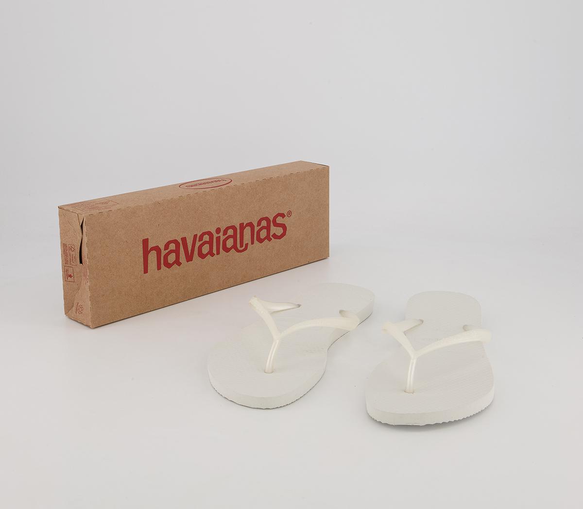 Havaianas Slim Flip Flops Havaianas Slim Flip Flops White
