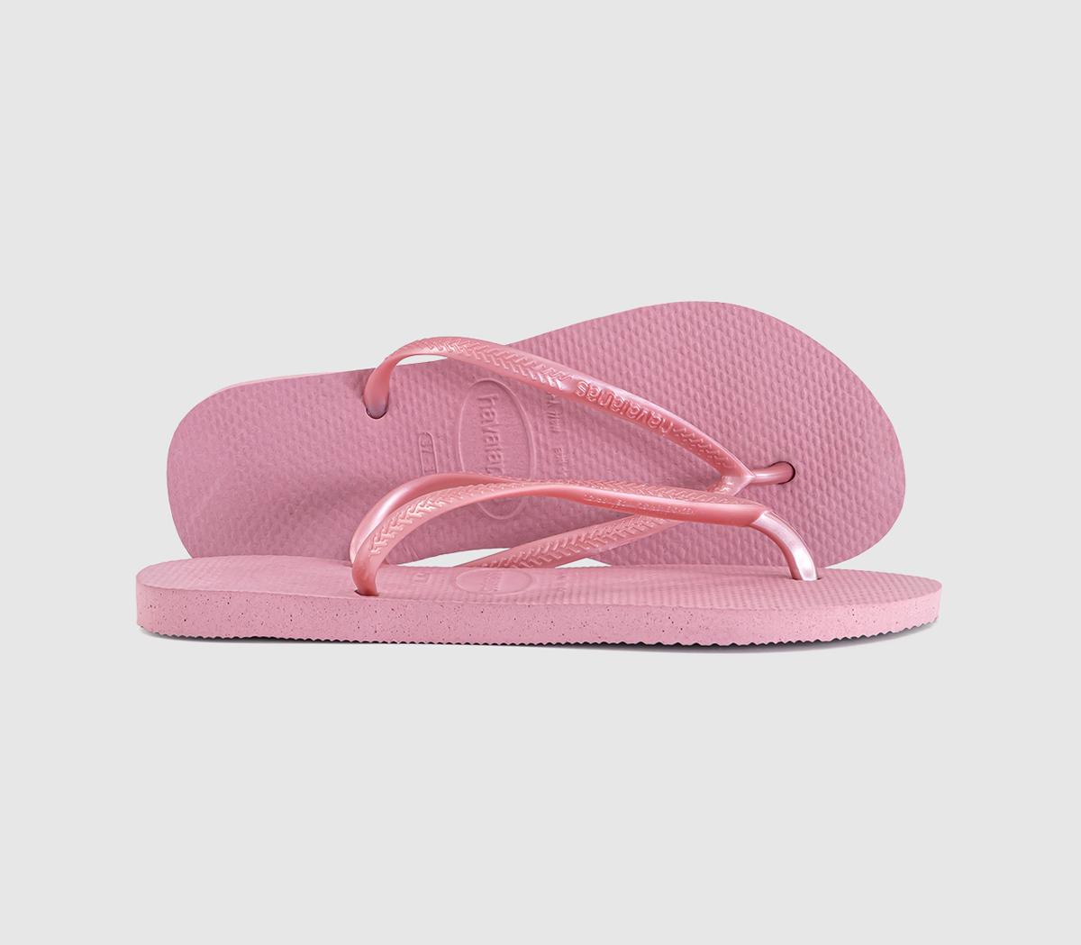 Havaianas Slim Flip Flops Rose Chiffon  Pink in Women's Size 3/4, Office Shoes