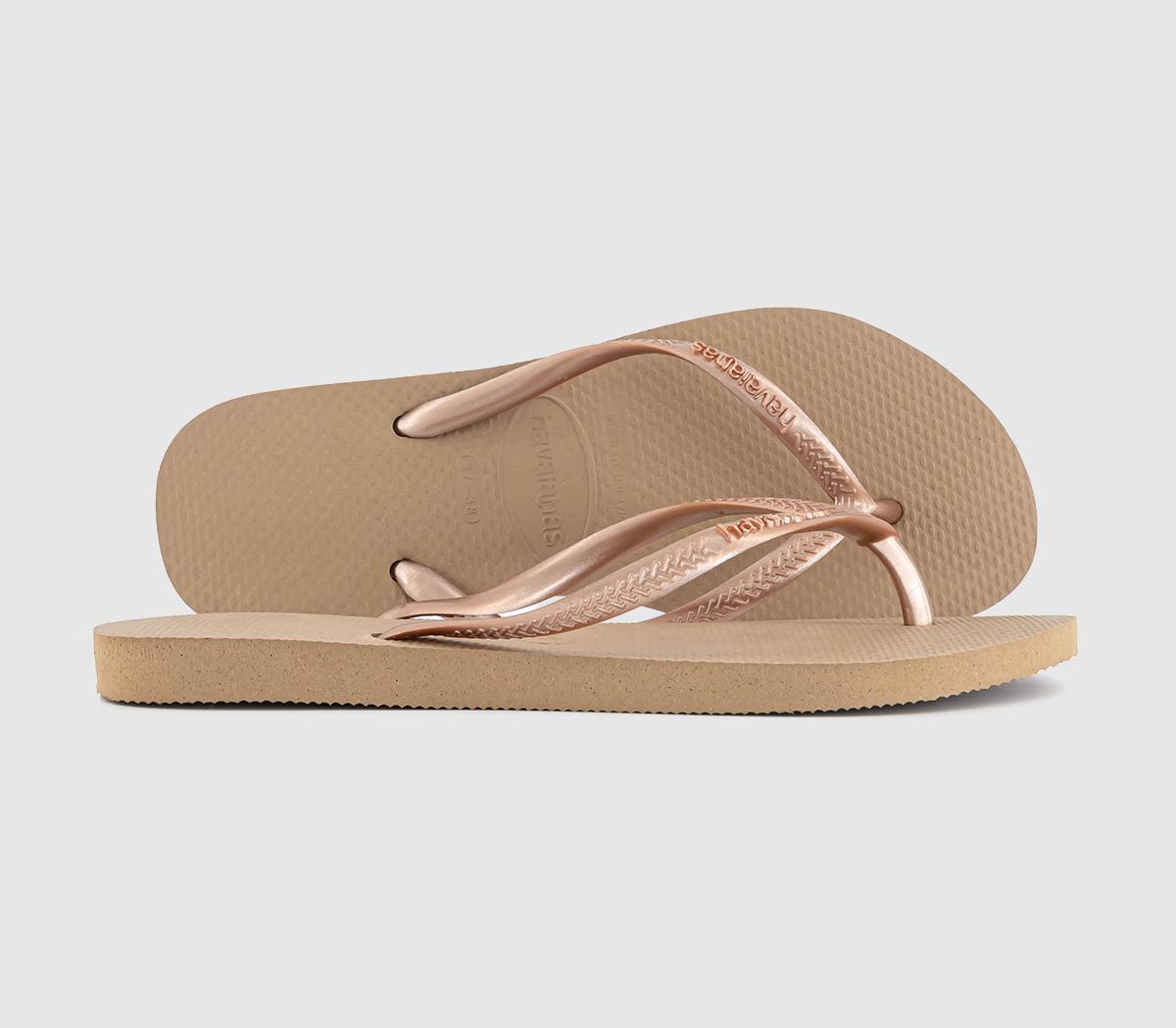 HAVAIANAS NEW! You Metallic Rose Gold flip flops sandals women's nwt size 11