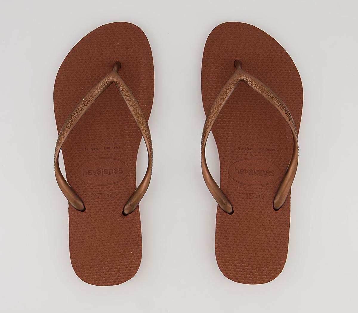 Havaianas Slim Flip Flops Havaianas Slim Flip Flops Rust Metallic Copper