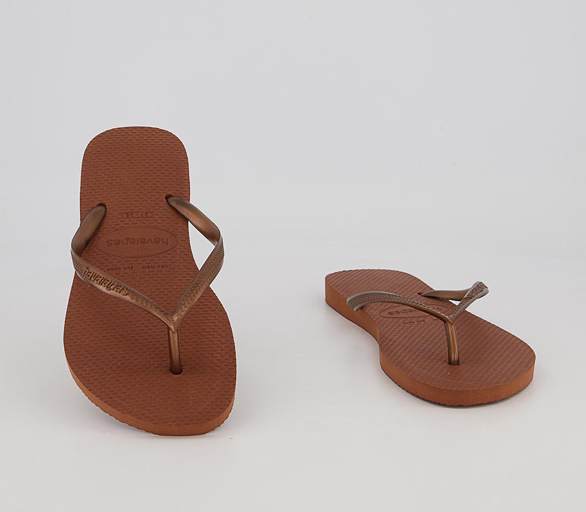 Havaianas Slim Flip Flops Havaianas Slim Flip Flops Rust Metallic Copper
