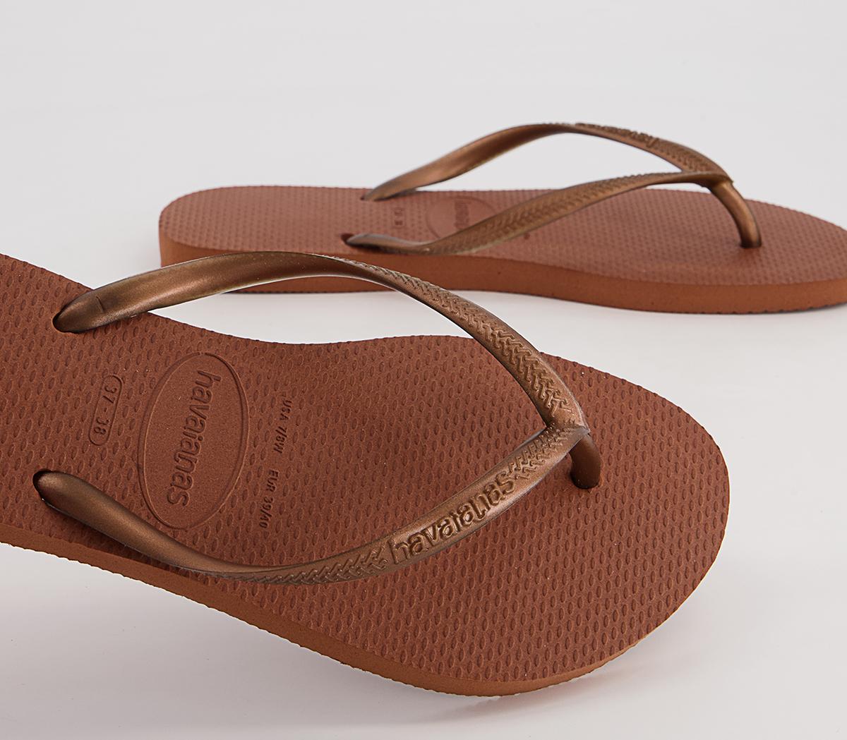 Havaianas Slim Flip Flops Havaianas Slim Flip Flops Rust Metallic Copper