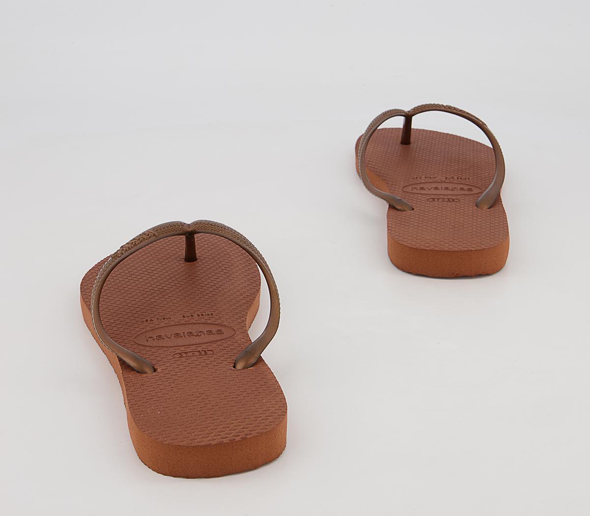 Havaianas Slim Flip Flops Havaianas Slim Flip Flops Rust Metallic Copper