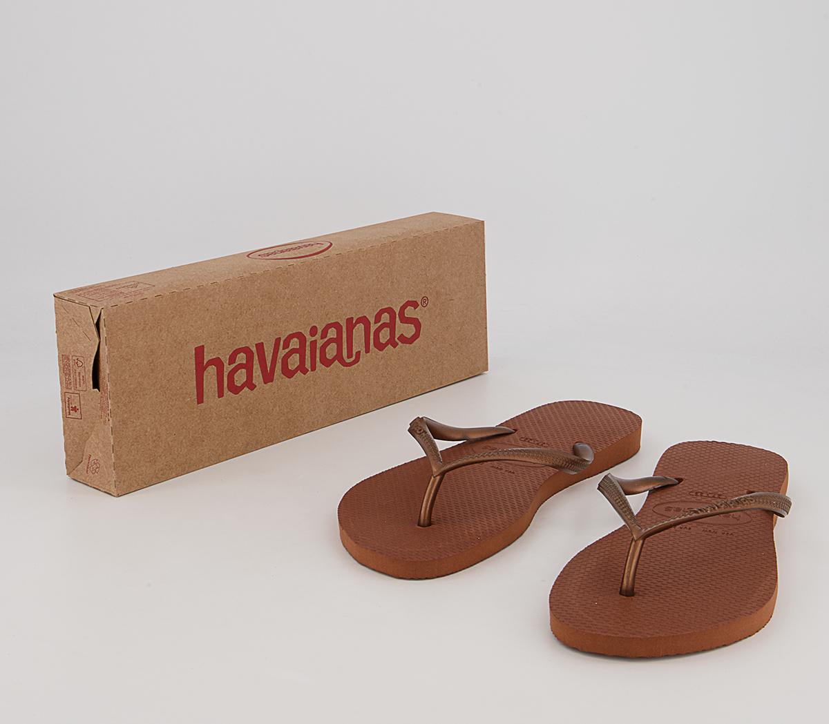 Havaianas Slim Flip Flops Havaianas Slim Flip Flops Rust Metallic Copper