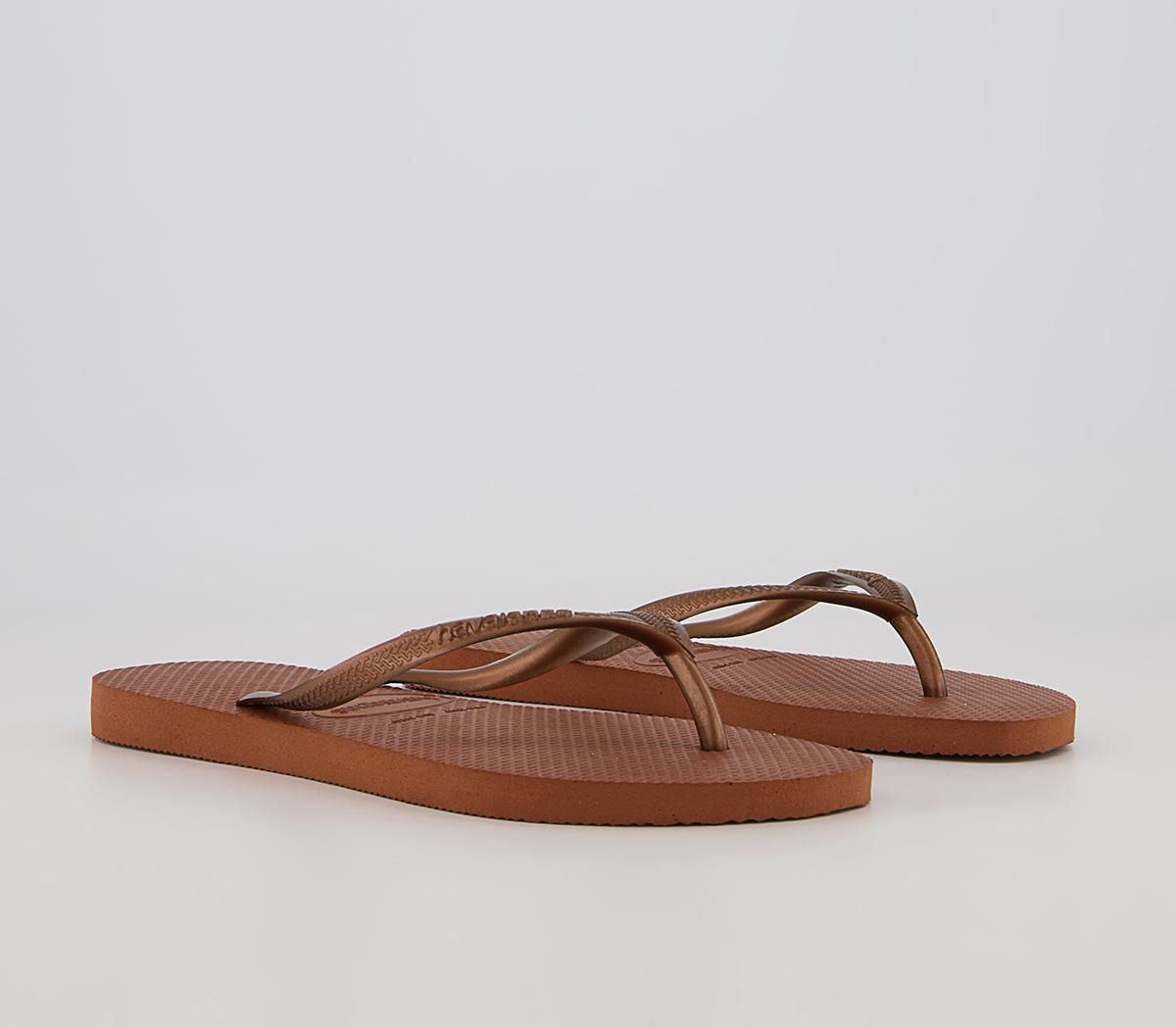 Havaianas Slim Flip Flops Havaianas Slim Flip Flops Rust Metallic Copper
