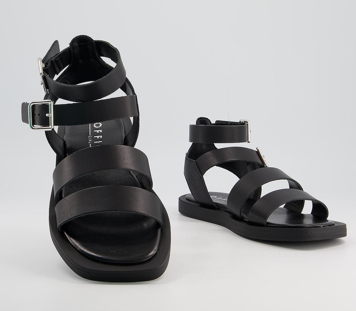 Office Salvage Gladiator Sandals Office Salvage Gladiator Sandals Black Leather