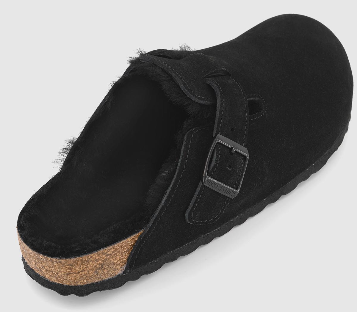 BIRKENSTOCK Boston Shearling Clogs Black - Closed Toe Sandals