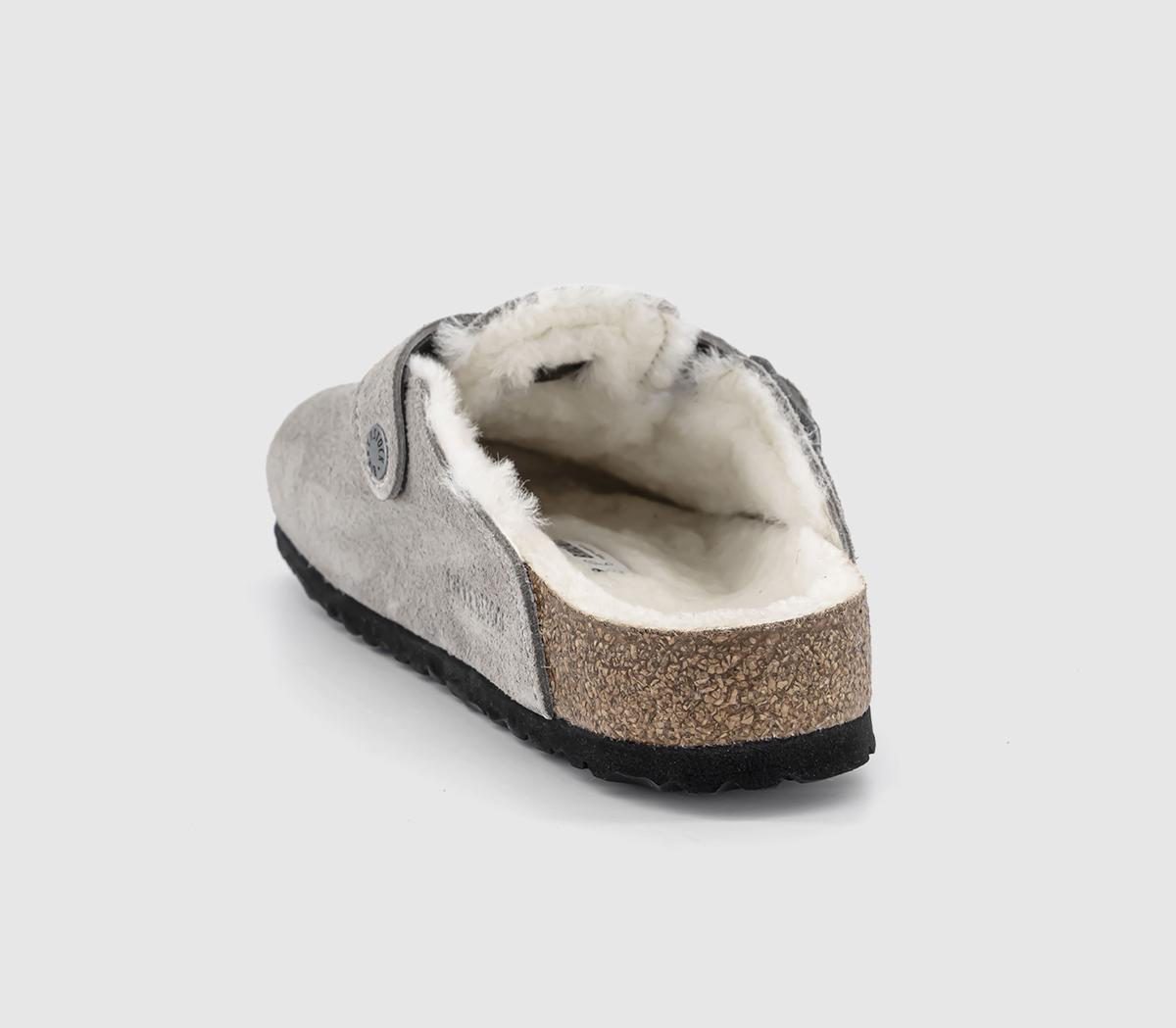 BIRKENSTOCKBoston Shearling Clogs Suede Stone Coin