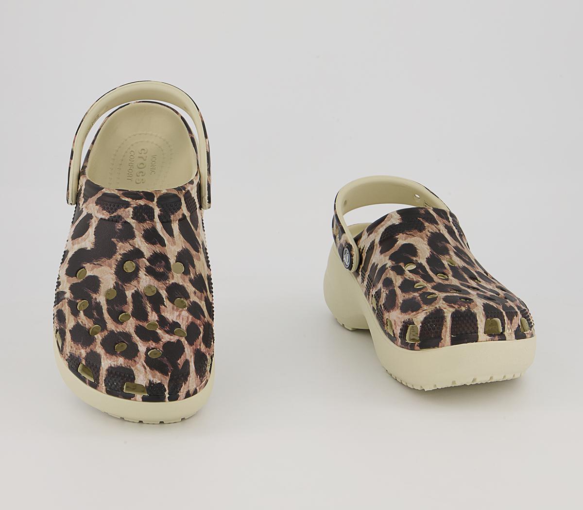 Crocs Platform Clogs Crocs Platform Clogs Bone Leopard