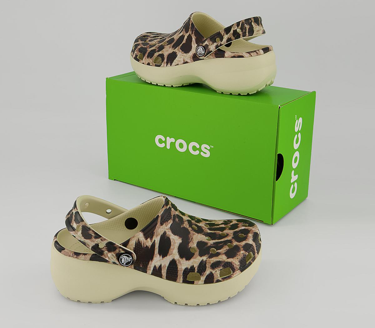 Crocs Platform Clogs Crocs Platform Clogs Bone Leopard
