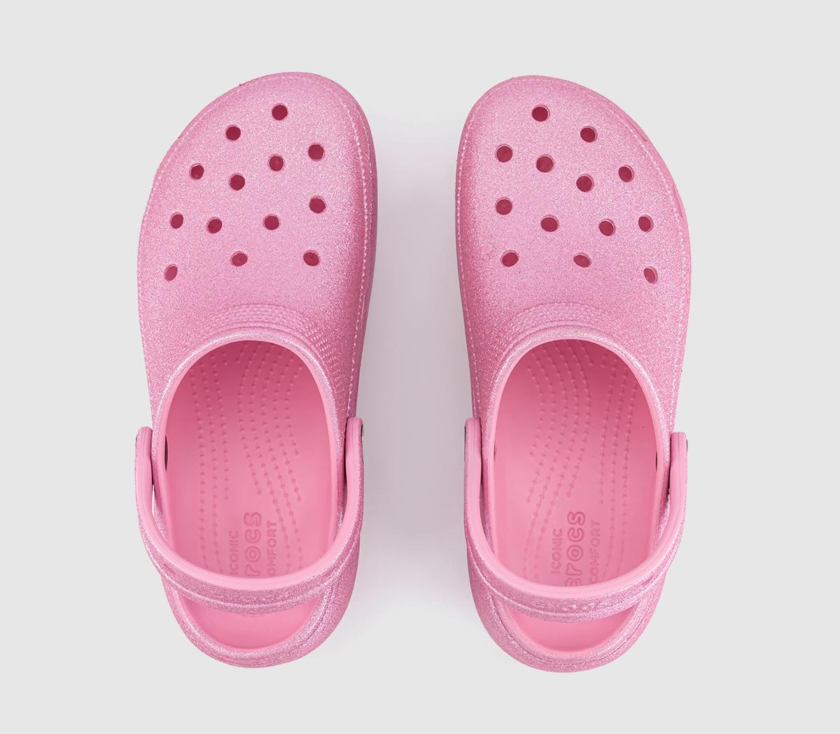 Crocs Platform Clogs Pink Tweed Glitter - Women’s Sandals