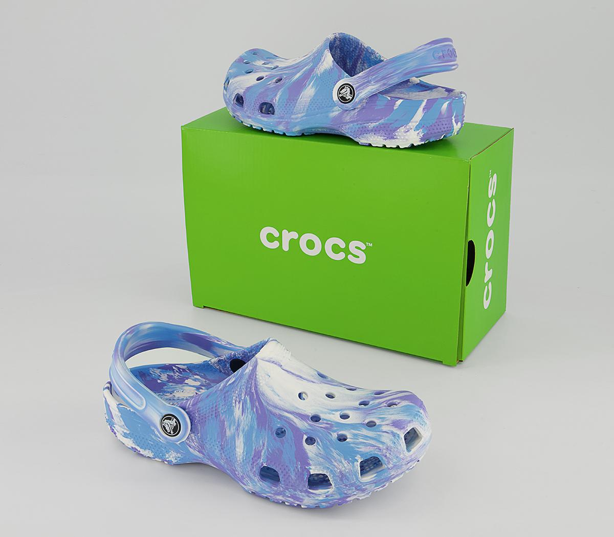 Crocs Classic Clogs White Oxygen Marble - Flat Shoes for Women