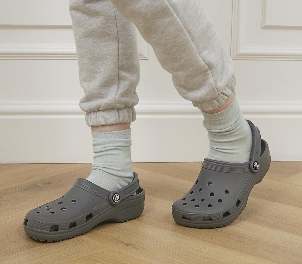 Crocs Classic Clogs Slate Grey - Flat Shoes for Women