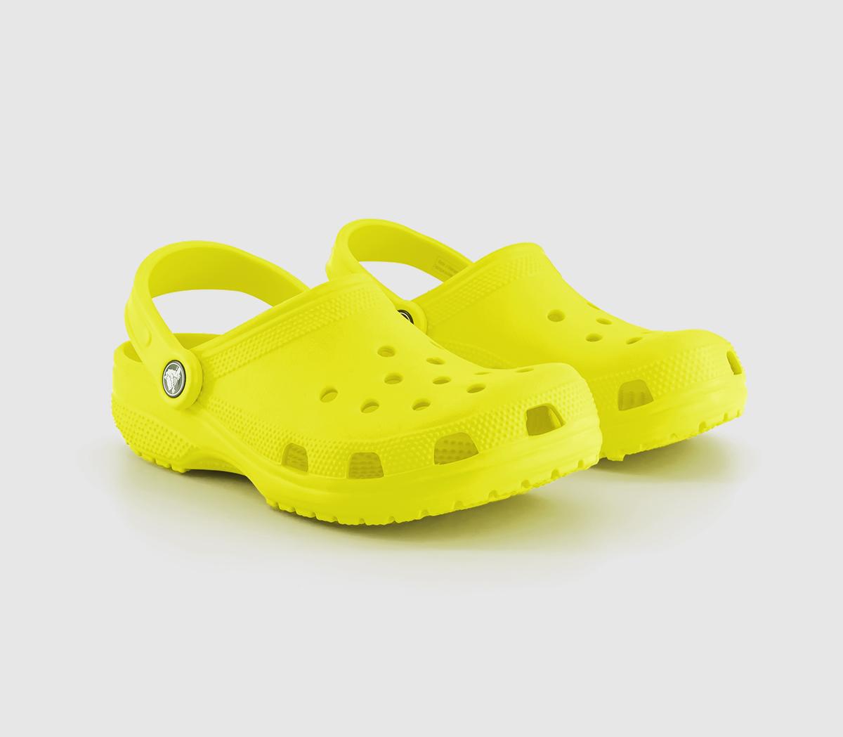Crocs Womens Classic Clogs Acidity Yellow, 5