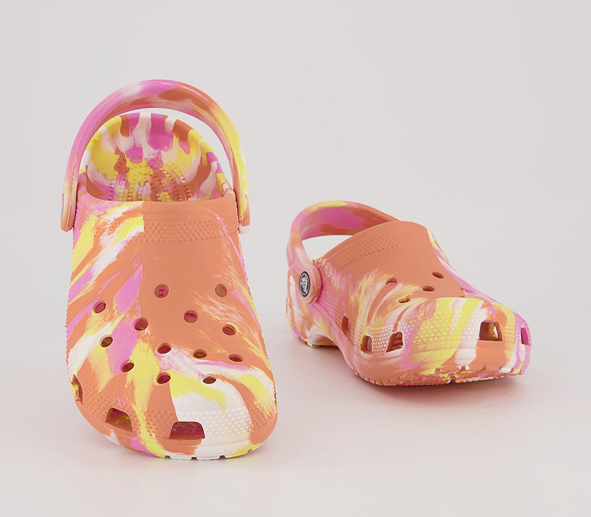 Crocs Classic Clogs Crocs Classic Clogs Papaya Multi Marble