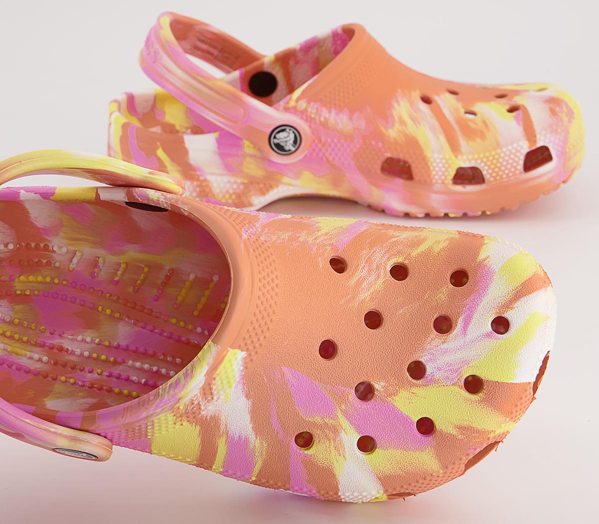 Crocs Classic Clogs Crocs Classic Clogs Papaya Multi Marble
