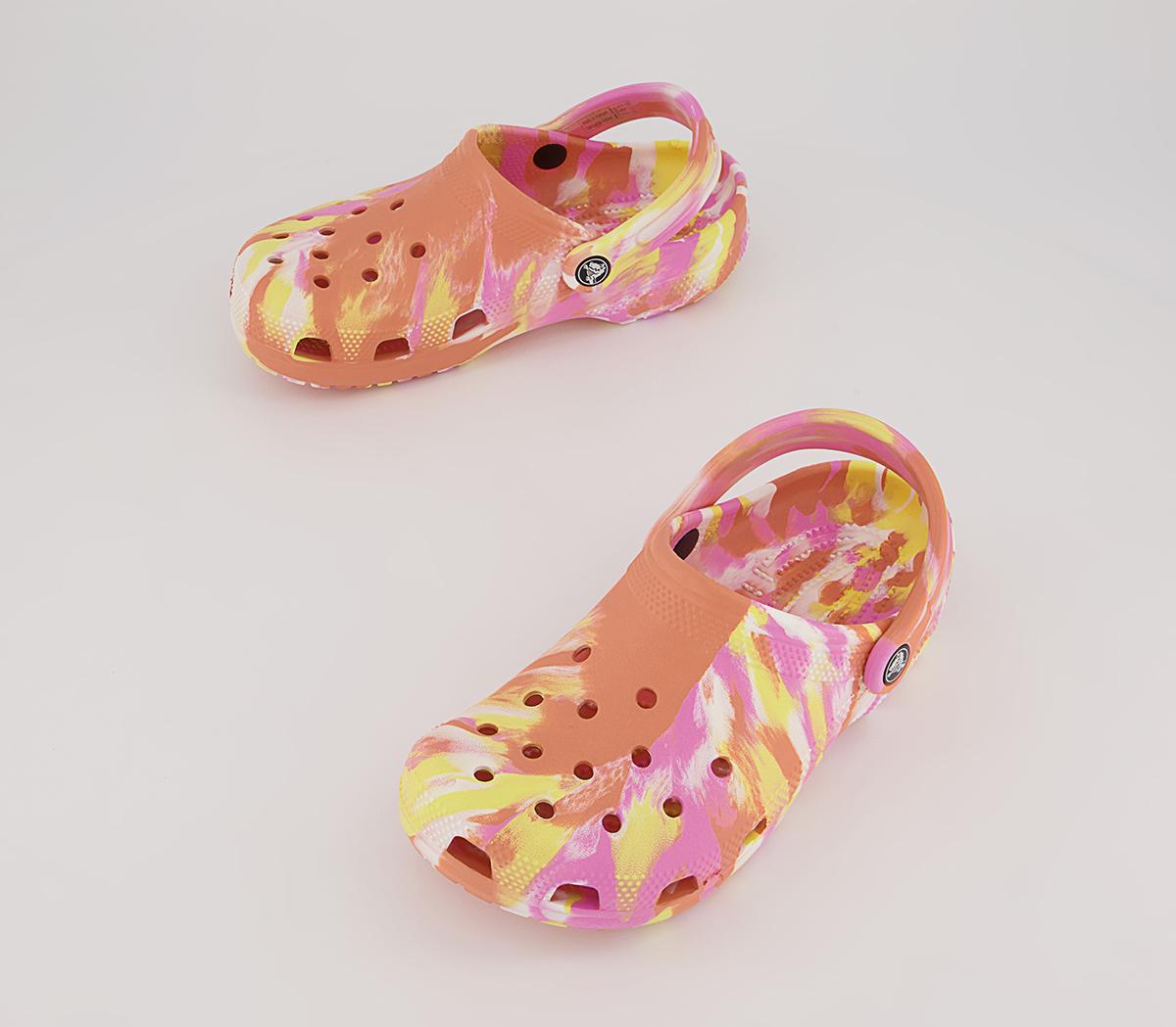 Crocs Classic Clogs Crocs Classic Clogs Papaya Multi Marble