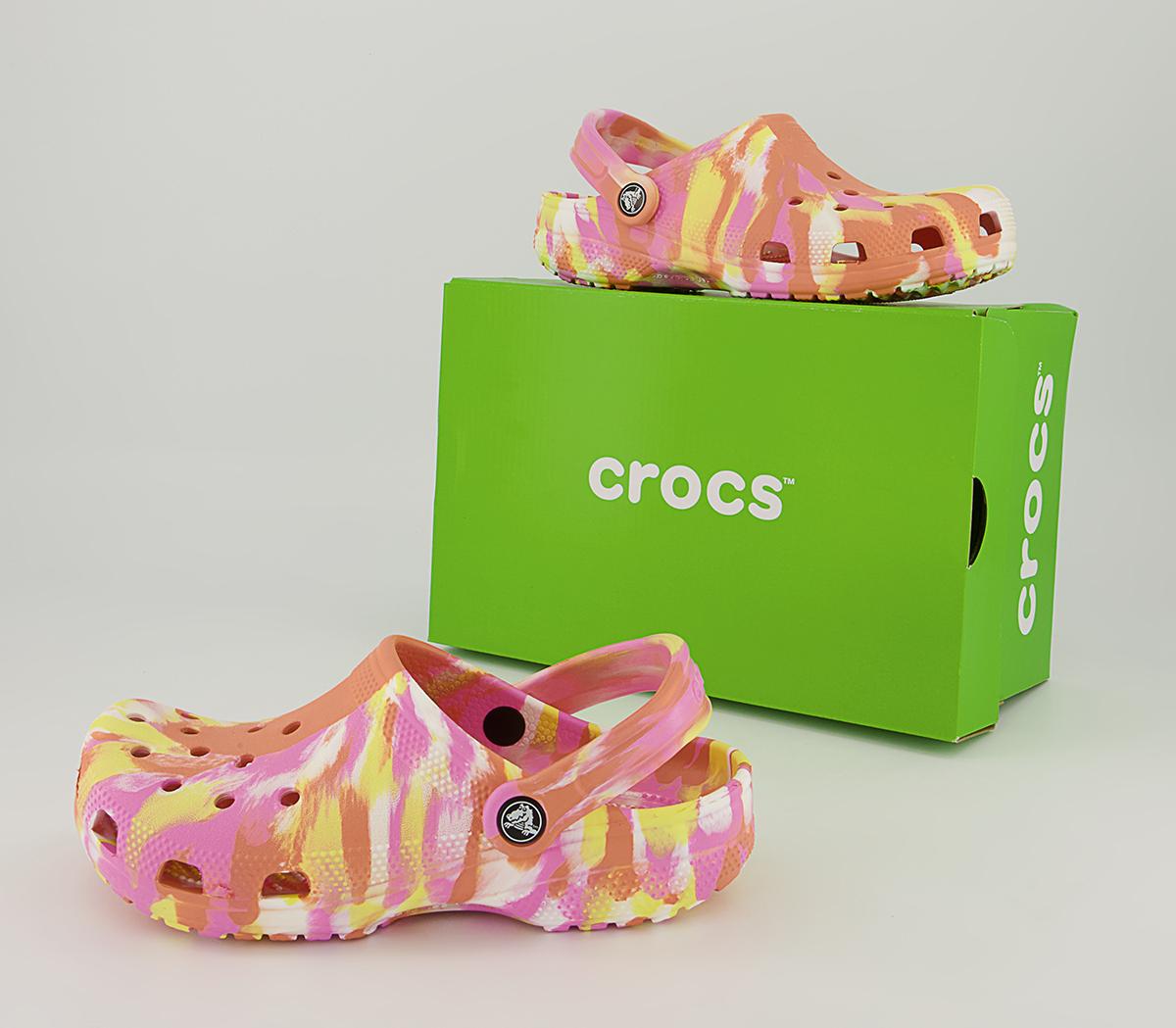 Crocs Classic Clogs Crocs Classic Clogs Papaya Multi Marble