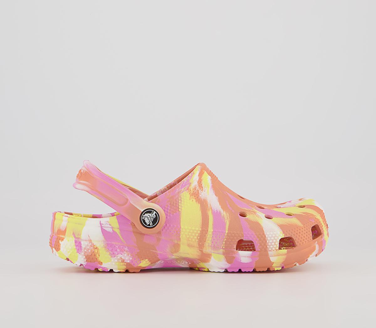 Crocs Classic Clogs Crocs Classic Clogs Papaya Multi Marble