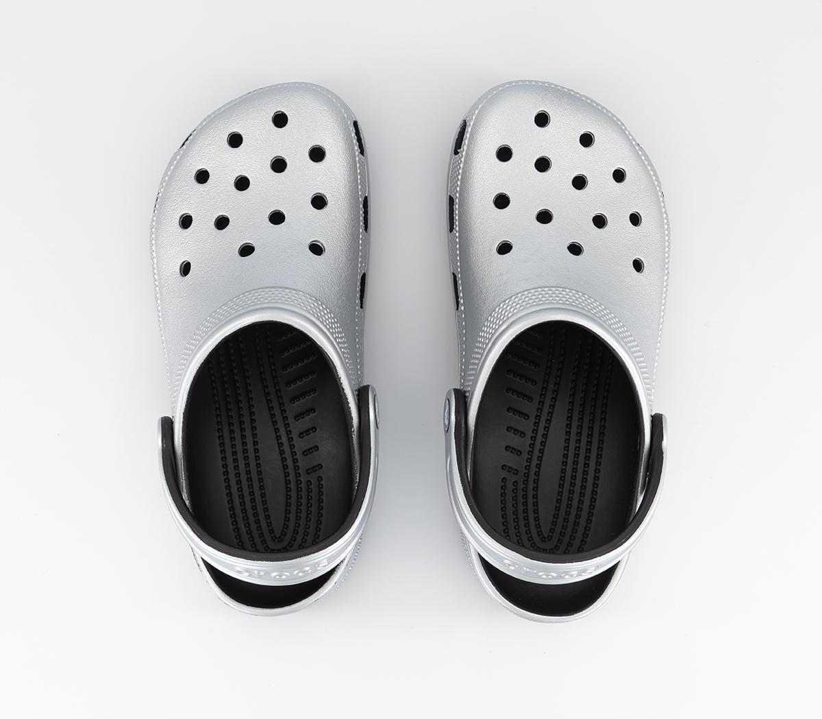 Crocs Classic Clogs Silver Metallic - Flat Shoes for Women