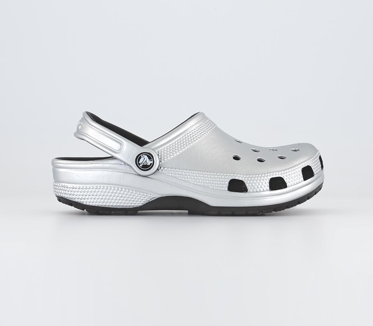 Metallic shop silver crocs