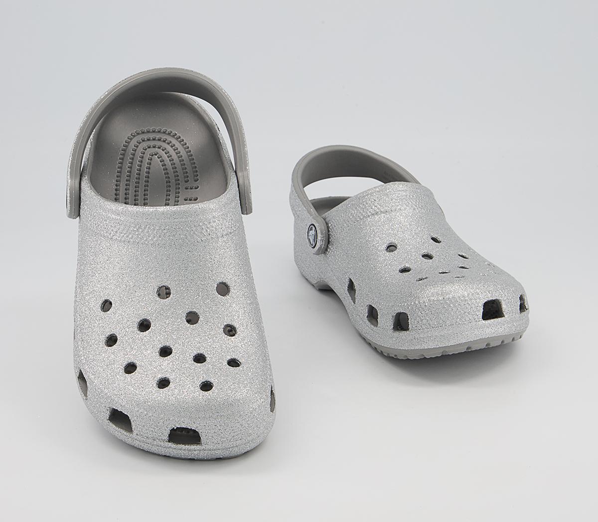 Crocs Classic Clogs Crocs Classic Clogs Silver Glitter