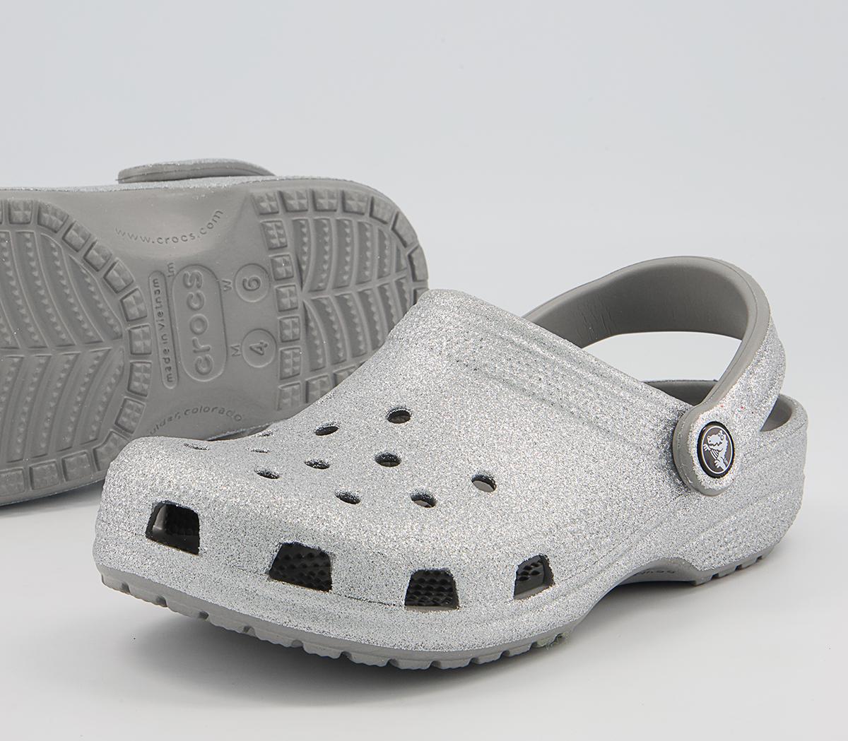Crocs Classic Clogs Crocs Classic Clogs Silver Glitter