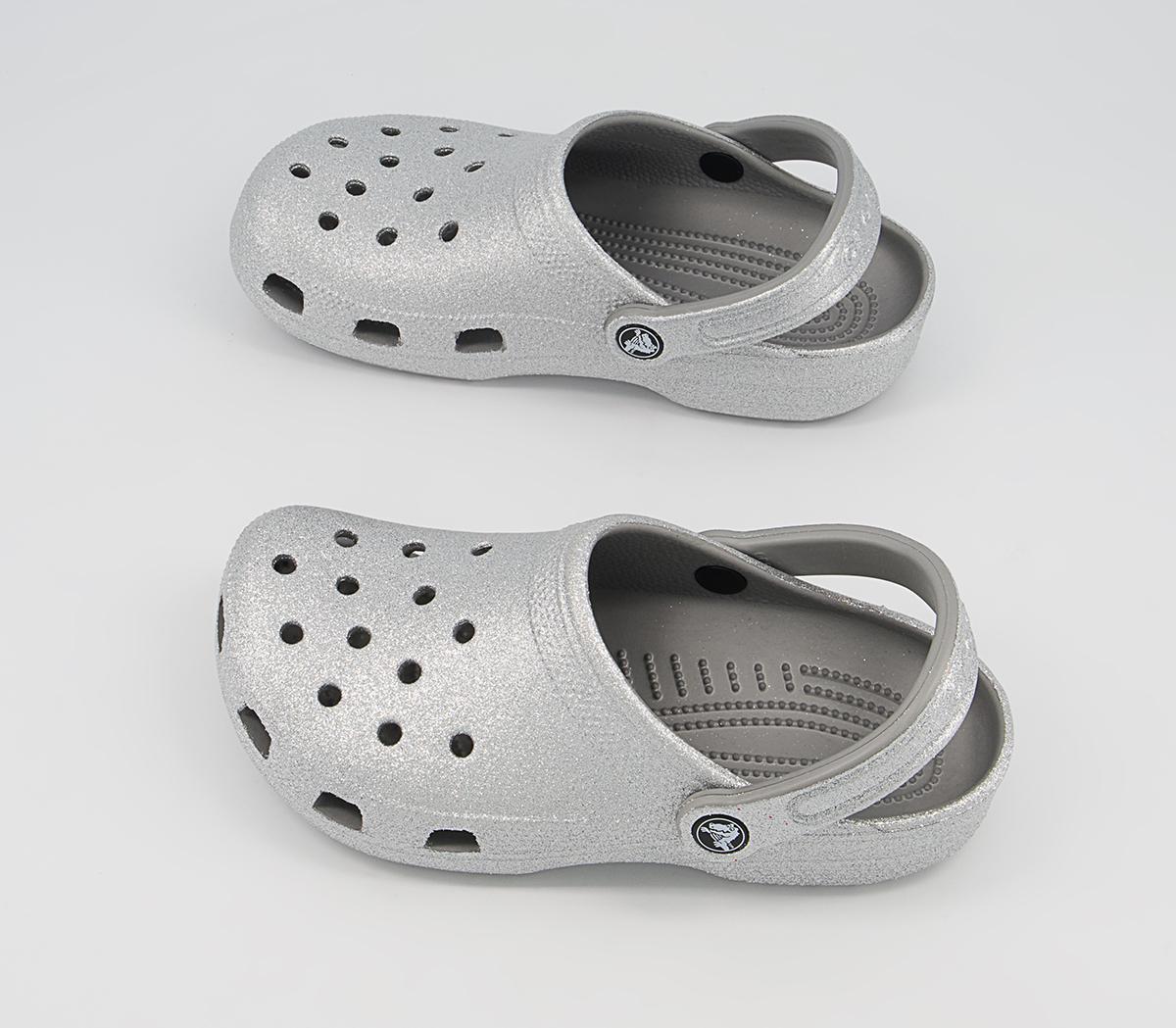 Crocs Classic Clogs Crocs Classic Clogs Silver Glitter