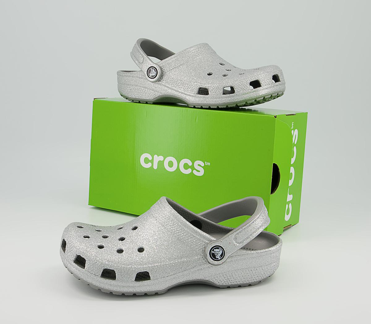 Crocs Classic Clogs Crocs Classic Clogs Silver Glitter