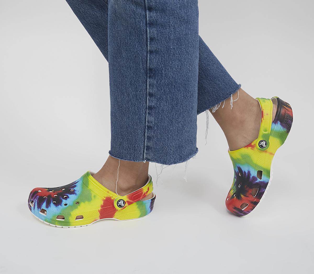 Tie dye clogs online crocs