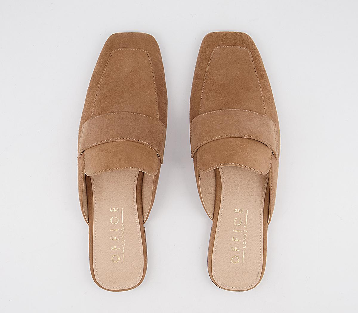 Office Faultless Square Toe Mules Office Faultless Square Toe Mules Taupe Suede