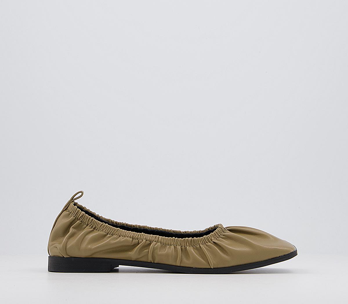 Khaki on sale flat shoes