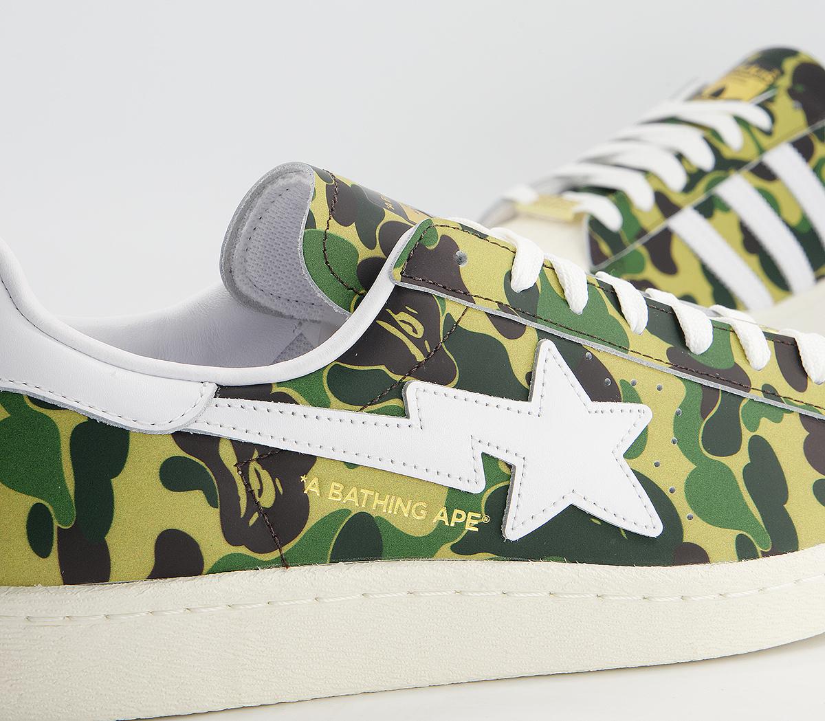 bape superstar 80s green camo